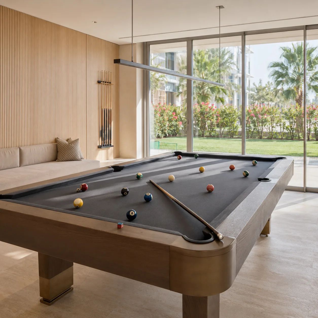 The games room, and its pool table.